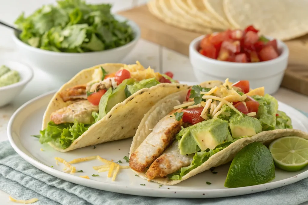 Chicken Tacos with Avocado Salsa