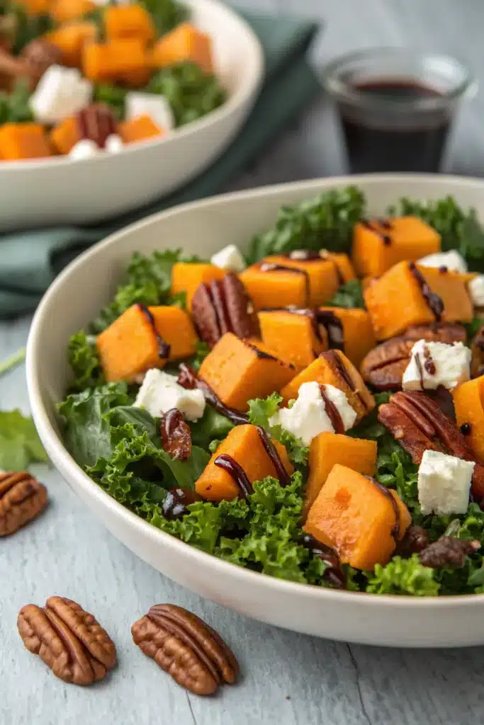 Does Butternut Squash Need Peeling Before Roasting? 3 Does Butternut Squash Need Peeling Before Roasting? Salad with roasted butternut squash, kale, and goat cheese.
