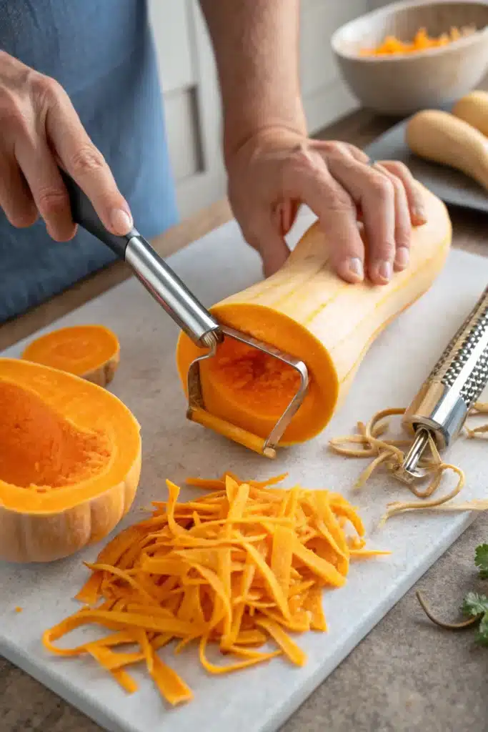 Does Butternut Squash Need Peeling Before Roasting? 1 Does Butternut Squash Need Peeling Before Roasting? Peeling a butternut squash with a vegetable peeler.