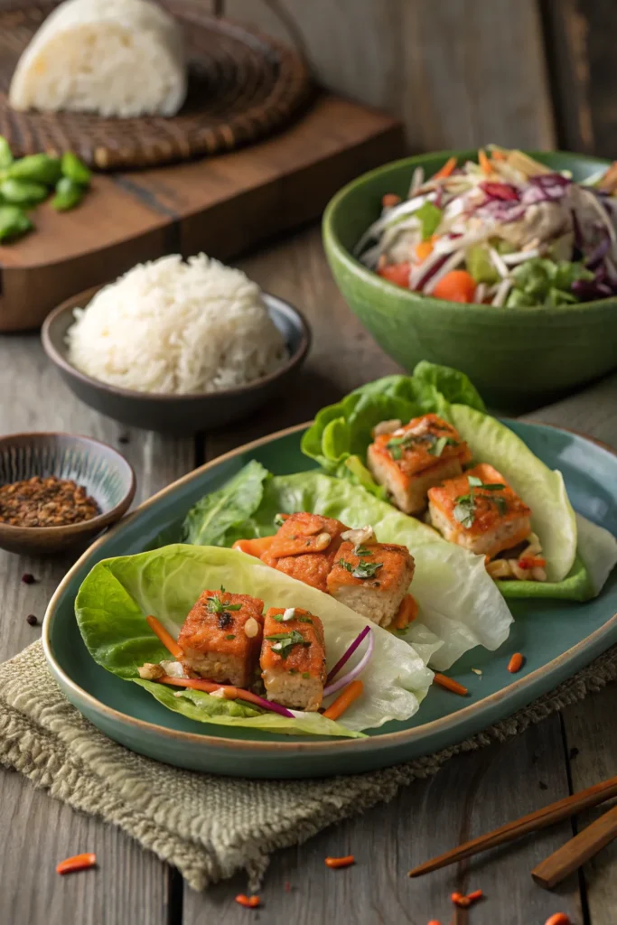 Bang Bang Salmon Bites – Crispy, Spicy, and Easy-to-Make Seafood Bites 2 Bang Bang Salmon Bites – Crispy, Spicy, and Easy-to-Make Seafood Bites Lettuce wrap and rice bowl Bang Bang Salmon Bites